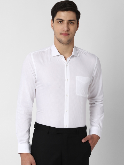 

Peter England Men White Slim Fit Solid Formal Shirt