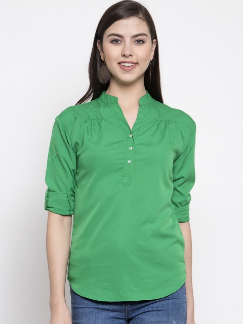 

Purple State Women Green Solid Top