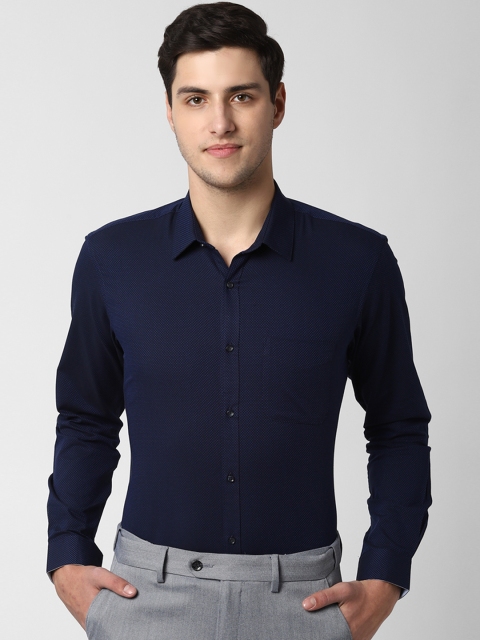 

Peter England Men Navy Blue Regular Fit Printed Formal Shirt