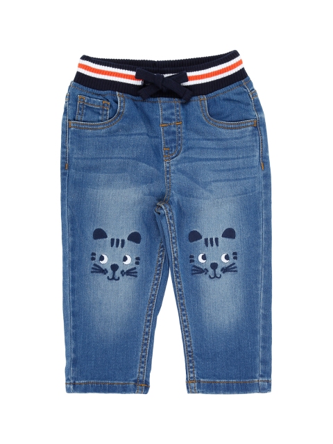 

Pantaloons Baby Boys Blue Printed Regular Fit Mid-Rise Clean Look Jeans