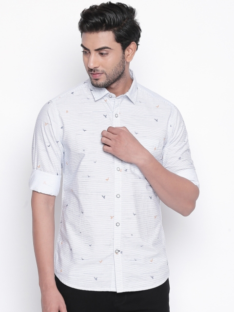 

Urban Ranger by pantaloons Men Blue Regular Fit Printed Casual Shirt