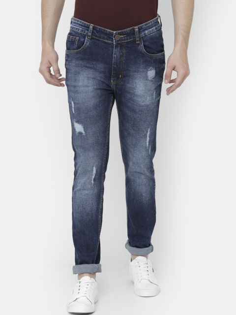 

CINOCCI Men Blue Slim Fit Mid-Rise Mildly Distressed Stretchable Jeans