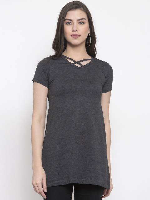 

Kalt Women Grey Melange Solid Top