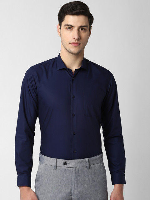 

Peter England Men Navy Blue Regular Fit Solid Formal Shirt