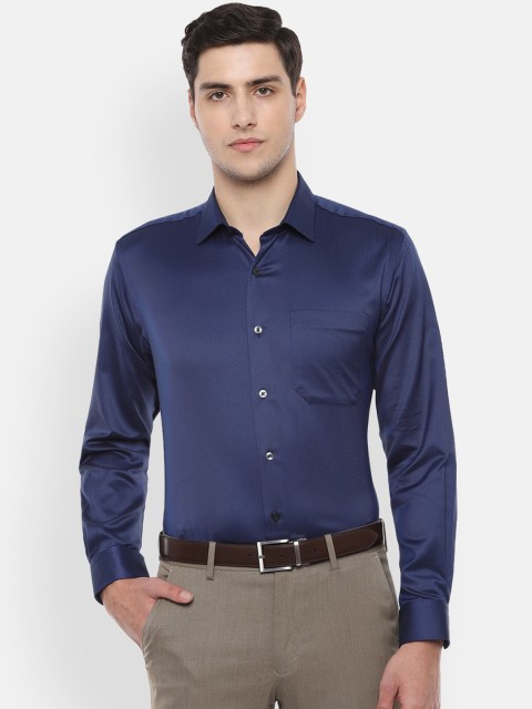 

Louis Philippe Men Navy Blue Slim Fit Solid Formal Shirt