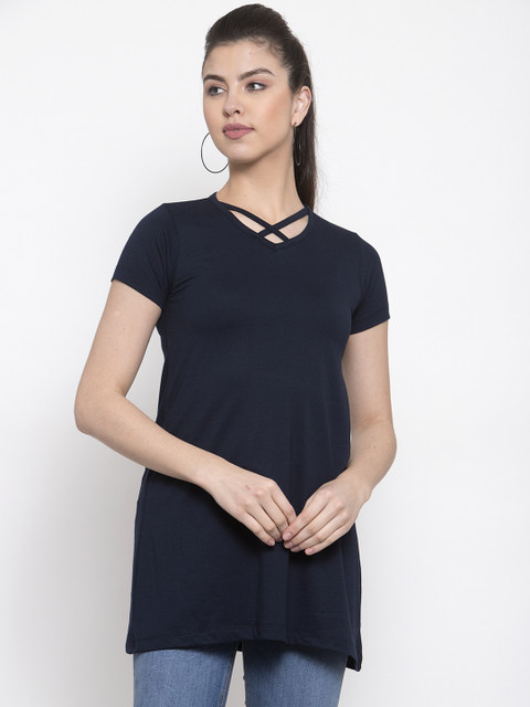 

Kalt Women Navy Blue Solid Top