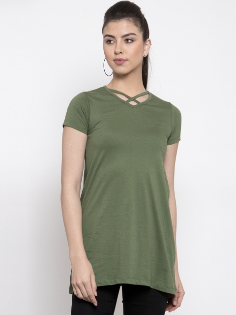 

Kalt Women Olive Green Solid Tunic