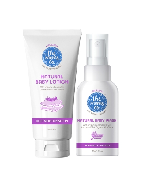 

The Moms Co. Natural Baby Wash and Baby Lotion (50 ml each), White