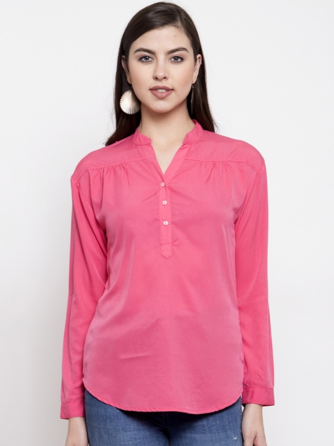 

Purple State Women Pink Solid Top
