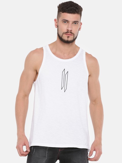 

ATTIITUDE Men White Printed Round Neck T-shirt