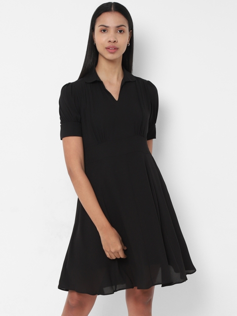 

Allen Solly Woman Women Black Solid Fit and Flare Dress