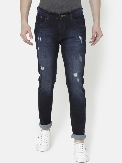 

CINOCCI Men Blue Slim Fit Mid-Rise Mildly Distressed Stretchable Jeans