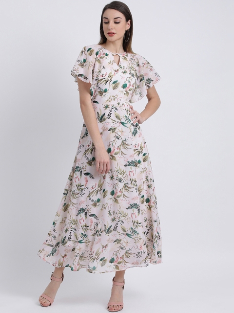 

Zink London Women Pink & Green Printed Fit and Flare Dress