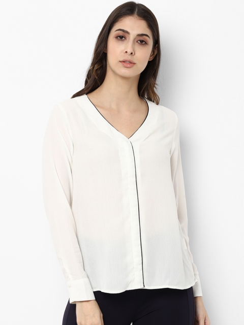 

Allen Solly Woman White Regular Fit Solid Casual Shirt