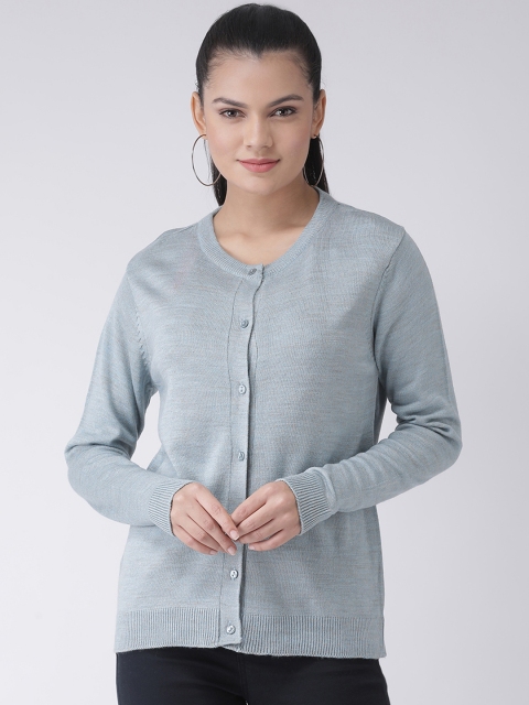 

Club York Women Blue Solid Cardigan Sweater