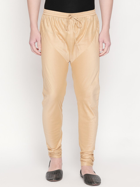 

indus route by Pantaloons Men Beige Solid Mid-Rise Churidar