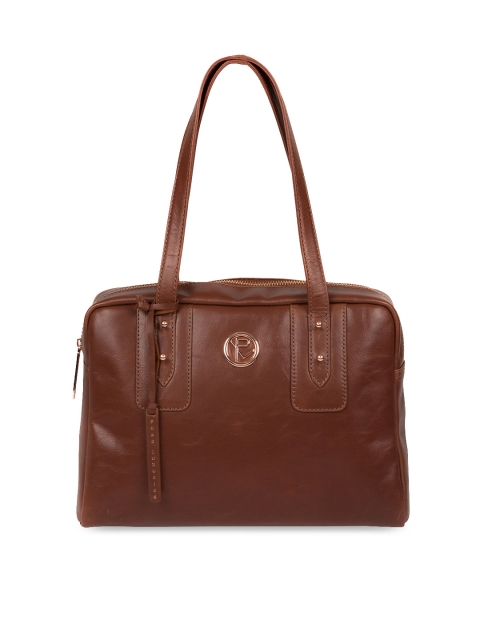 

PURE LUXURIES LONDON Brown Solid Genuine Leather Madox Shoulder Bag