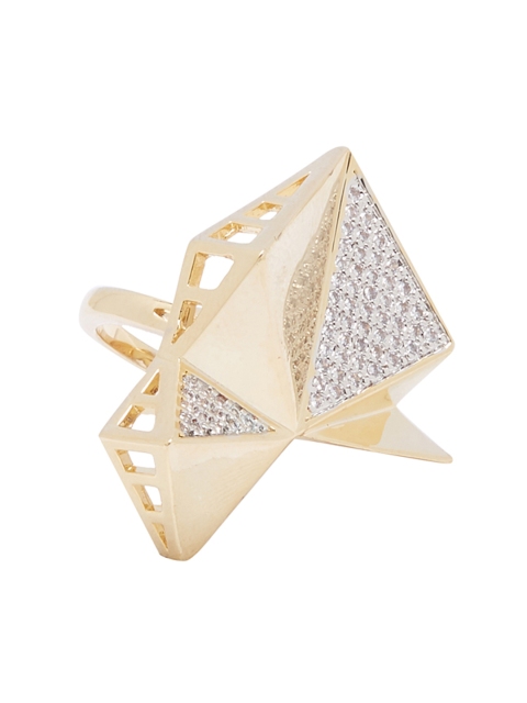 

Shaze Women Gold-Toned Stone-Studded Faceted Ring