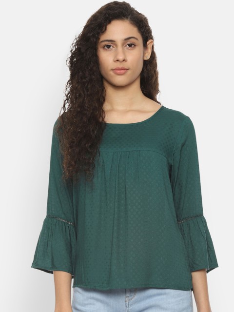 

People Women Green Printed Top