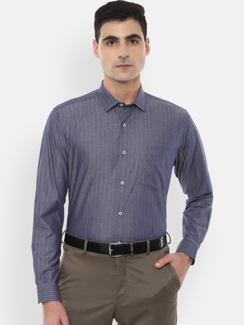 

Van Heusen Men Blue Regular Fit Striped Formal Shirt