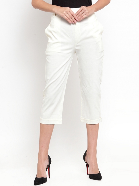 

Clora Creation Women Off-White Regular Fit Solid Regular Trousers