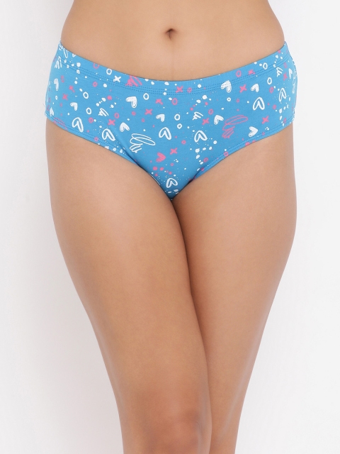 

Clovia Women Blue & White Printed Mid-Rise Hipster Brief PN3419P03
