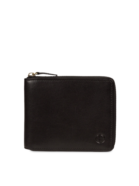 

PURE LUXURIES LONDON Men Black Solid Genuine Leather Edwards Wallet