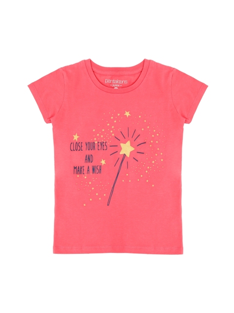 

Pantaloons Junior Girls Pink Printed Round Neck T-shirt