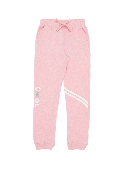 

Pantaloons Junior Girls Pink Melange & White Solid Joggers