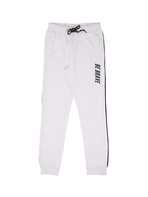 

Pantaloons Junior Boys White Melange & Black Solid Joggers, Grey melange