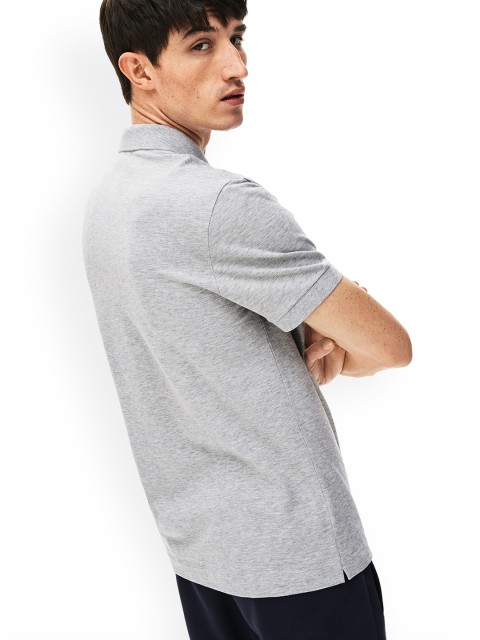 

Lacoste Men Grey Melange Solid Polo Collar T-shirt