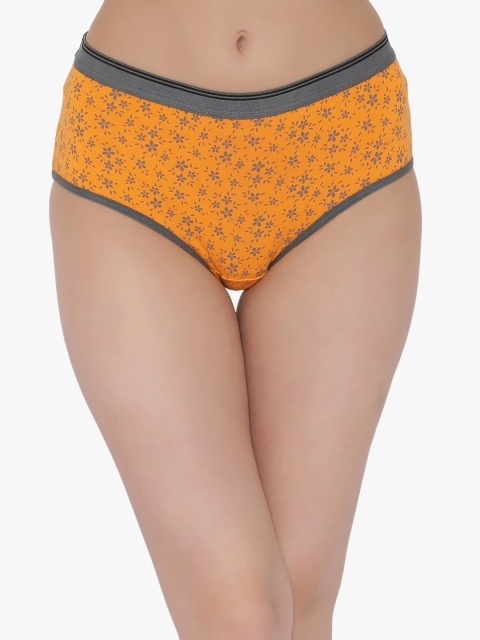

Clovia Women Orange Floral Printed Mid Waist Hipster Briefs PN2518R16S