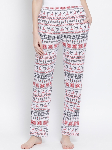 

Clovia Women Grey & Red Printed Lounge Pants LB0176A01XXL