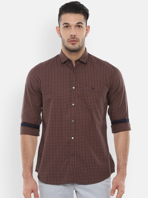 

Van Heusen Sport Men Brown & Black Slim Fit Checked Casual Shirt
