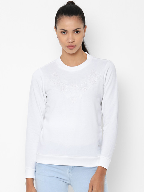 

Allen Solly Woman Women White Self Design Sweatshirt