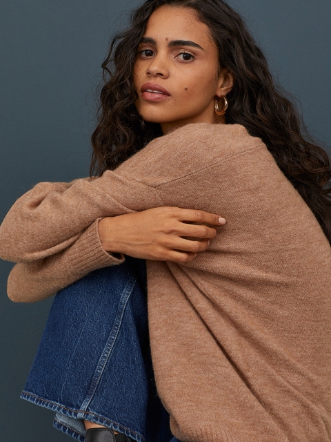 

H&M Women Beige Fine-Knit Jumper