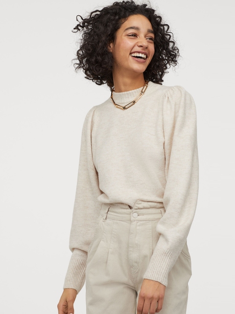 

H&M Women Beige Fine-knit Sustainable Jumper