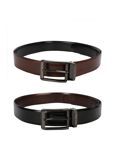 

Allen Solly Men Black & Brown Solid Reversible Leather Belt