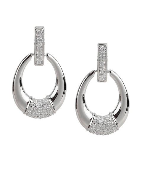 

Silgo 925 Sterling Silver Rhodium-Plated CZ Contemporary Drop Earrings