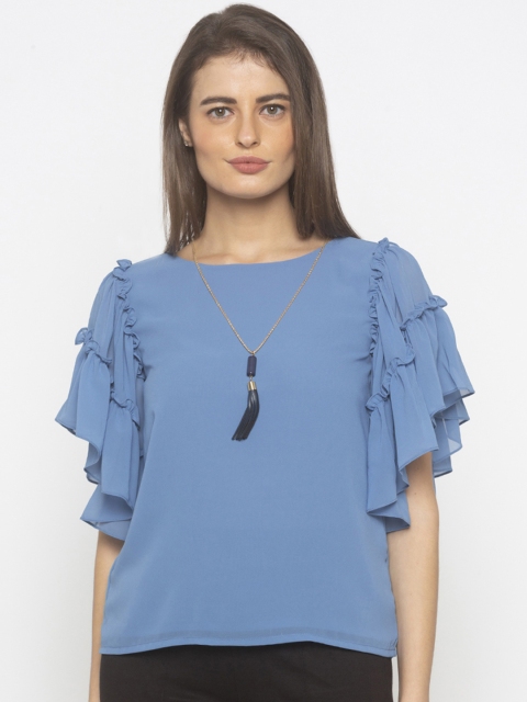 

Iti Women Blue Solid Top