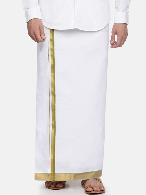 

Jansons Men White Solid Dhoti