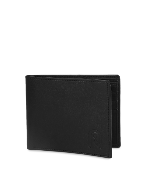 

Indiamigo Men Black Solid Leather Two Fold Wallet