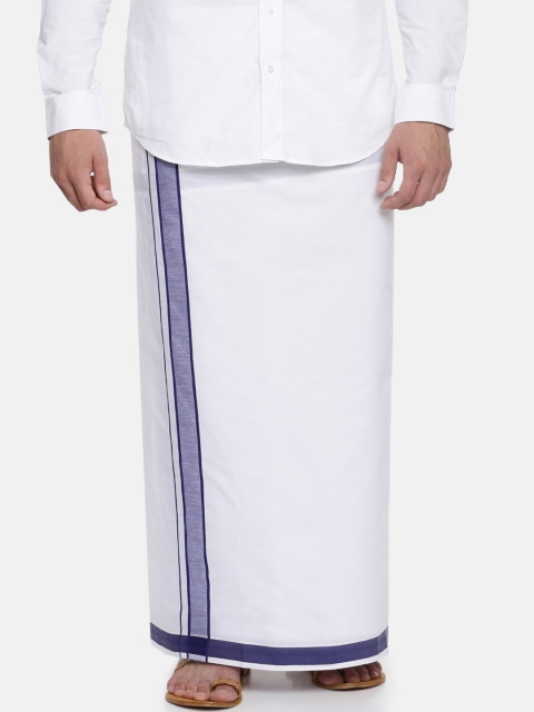 

Jansons Men White Solid Dhoti