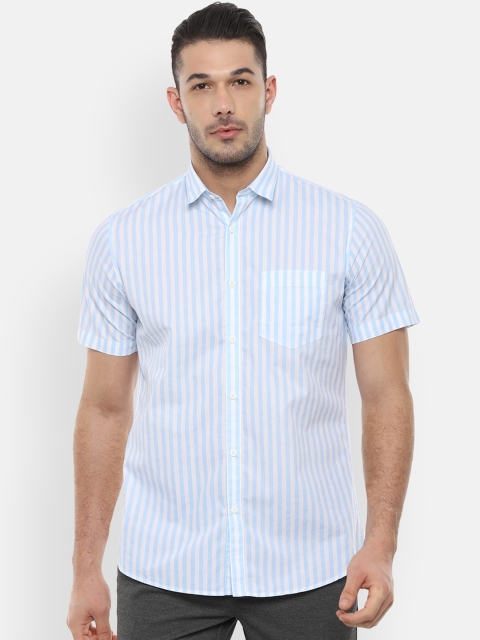 

Van Heusen Sport Men Blue & White Slim Fit Striped Casual Shirt