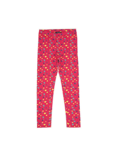 

Allen Solly Junior Girls Pink & Blue Printed Ankle-Length Leggings