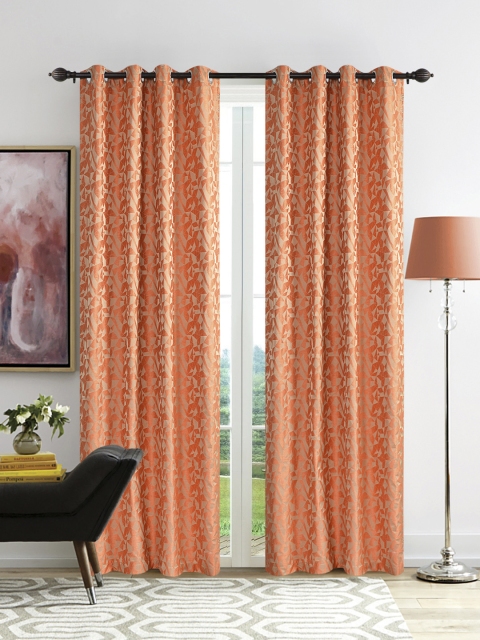 

Deco Window Set of 2 Peach-Coloured & Orange Geometric Door Curtains
