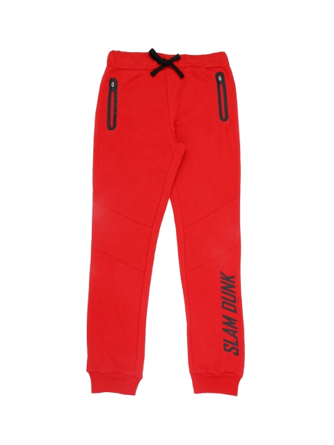 

Pantaloons Junior Boys Red Solid Paneled Joggers