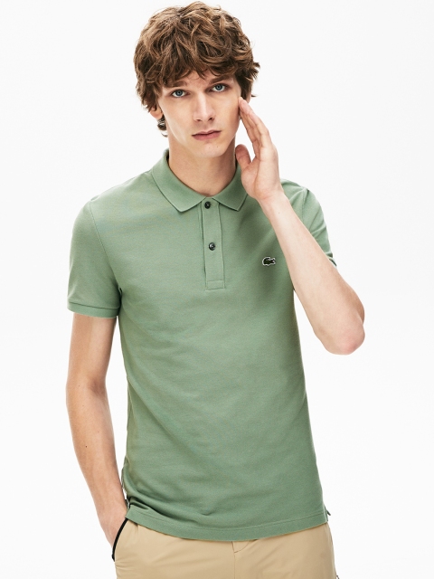 

Lacoste Men Green Solid Polo Collar Slim Fit T-shirt