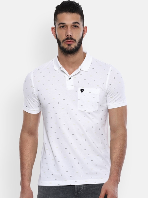 

Van Heusen Sport Men White Printed Polo Collar T-shirt