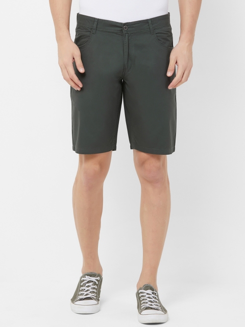 

FiTZ Men Olive Green Solid Regular Fit Regular Shorts